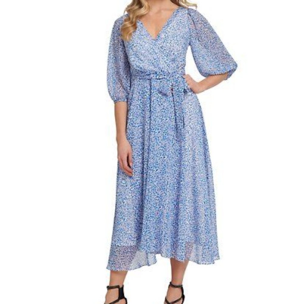 Blue Leopard Midi Dress From DKNY